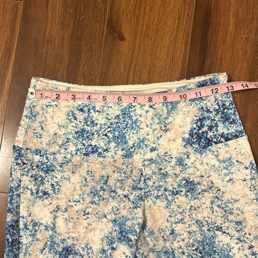 Lysse Basic Capri Legging Blue & Pink Tye-Dye Splatter Yoga Tights M - Picture 8 of 12
